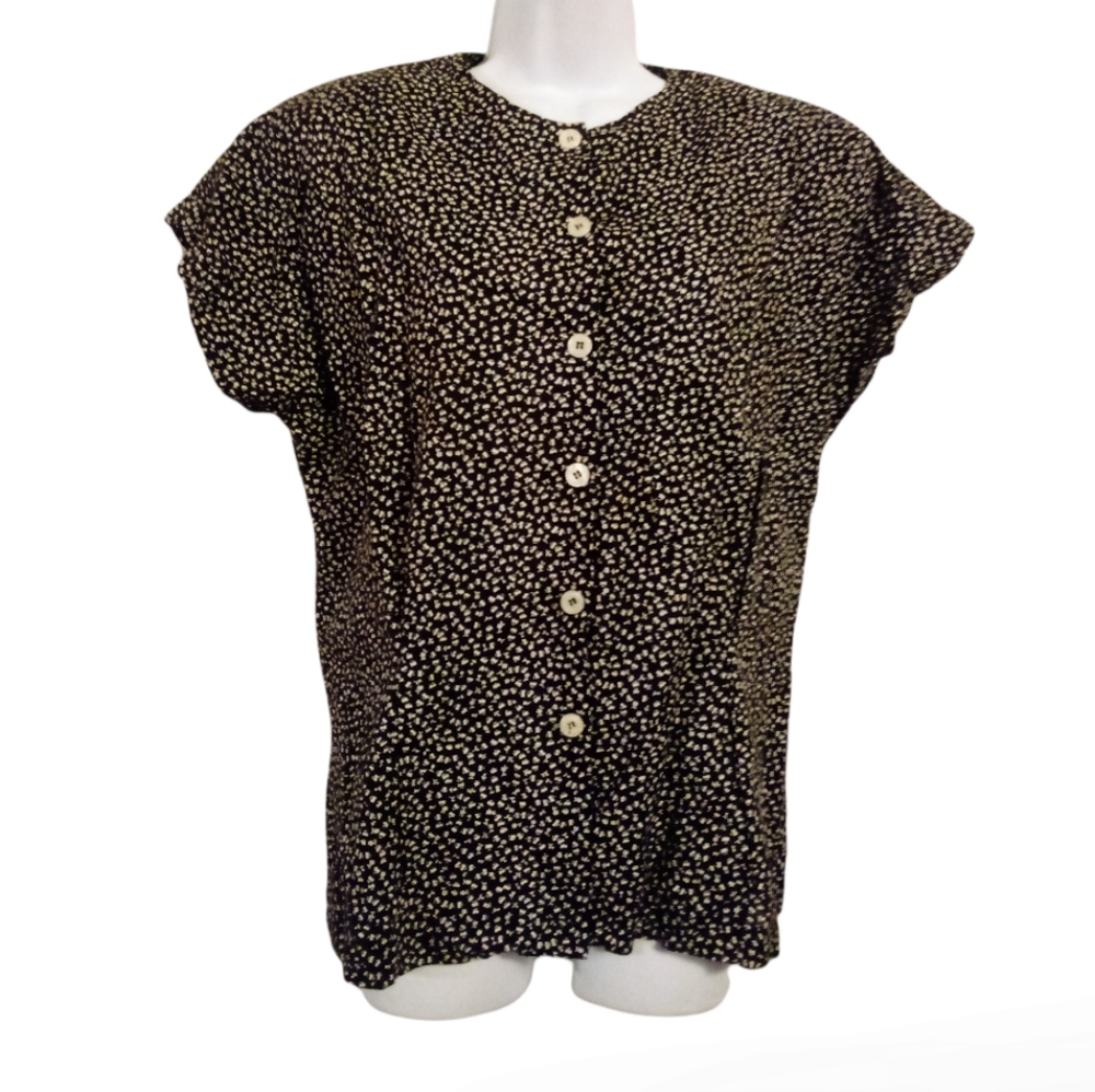Christian Dior Women's Grandmacore Floral Button Up Blouse